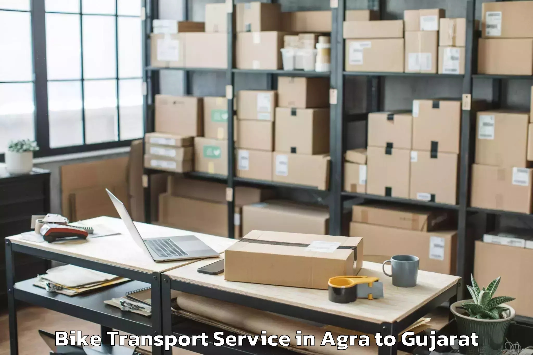 Top Agra to Lunawada Bike Transport Available